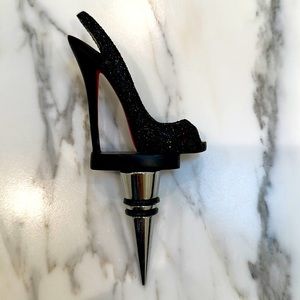 Sparkly open toed stiletto wine stopper